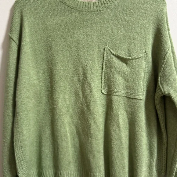 BeCool Green Knit Sweater with Pocket - Picture 2 of 4